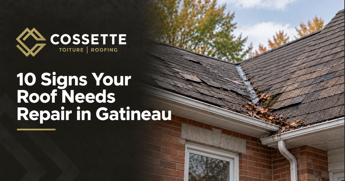 Cossette Roofing guide: 10 Signs Your Roof Needs Repair in Gatineau