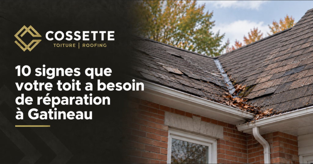 Guide de Toitures Cossette présentant dix signes indiquant qu’un toit à Gatineau nécessite une réparation
