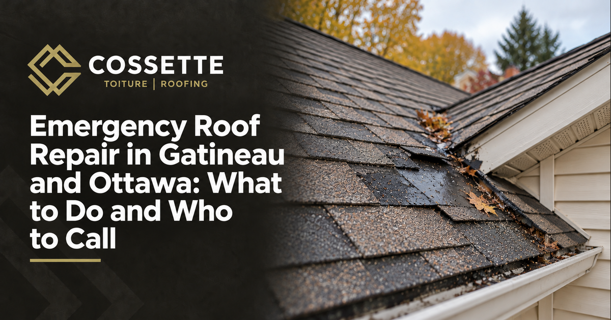 Cossette Roofing guide: Emergency Roof Repair in Gatineau and Ottawa: What to Do and Who to Call