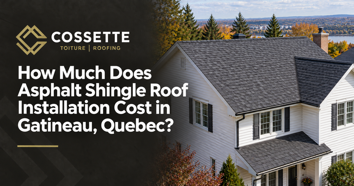 Cossette Roofing guide: How Much Does Asphalt Shingle Roof Installation Cost in Gatineau, Quebec?