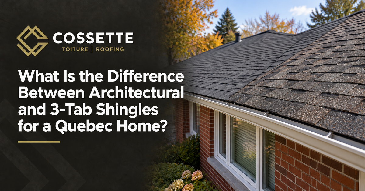 Cossette Roofing guide: What Is the Difference Between Architectural and 3-Tab Shingles for a Quebec Home?