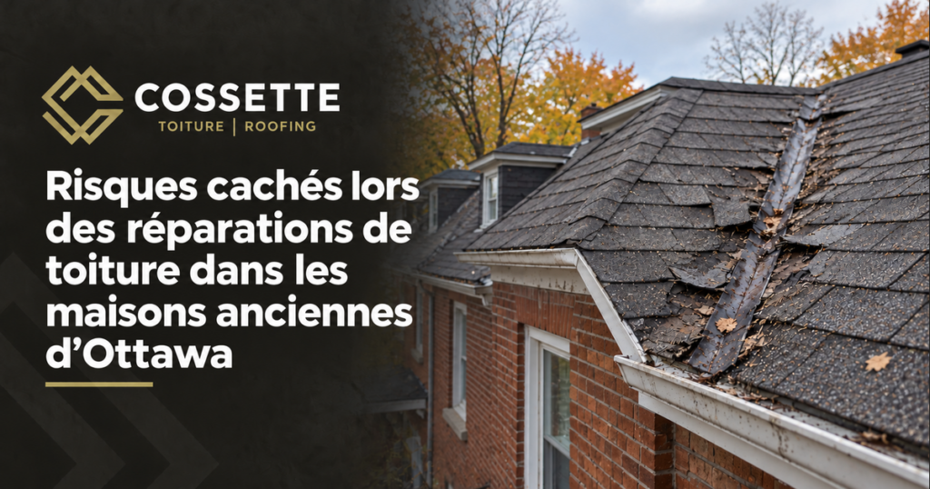 Guide de Toitures Cossette sur les risques cachés des réparations de toiture dans les maisons anciennes d’Ottawa
