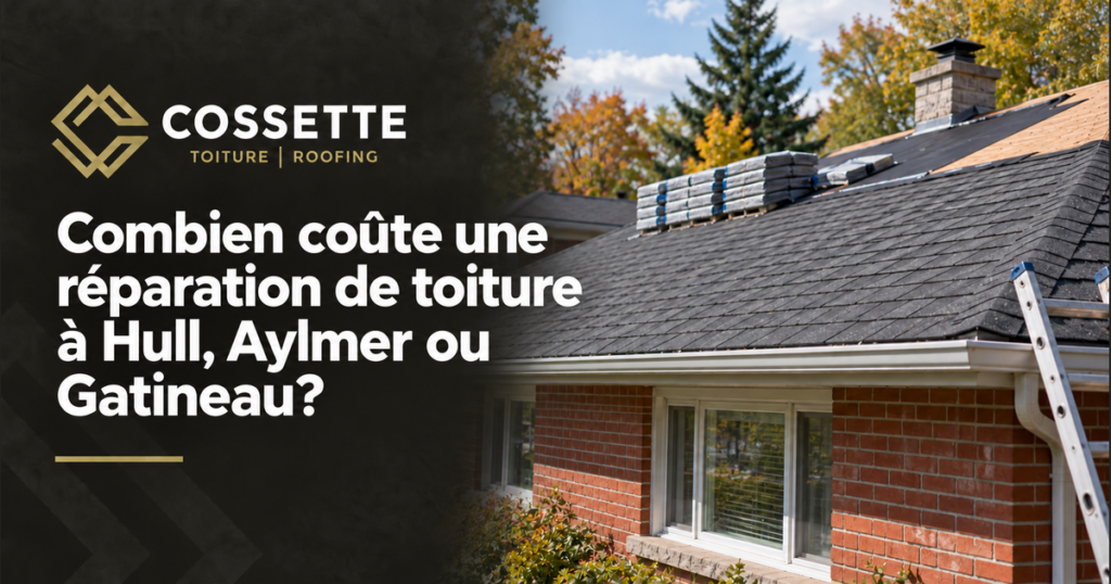 Guide de Toitures Cossette sur le coût d’une réparation de toiture à Hull, Aylmer ou Gatineau