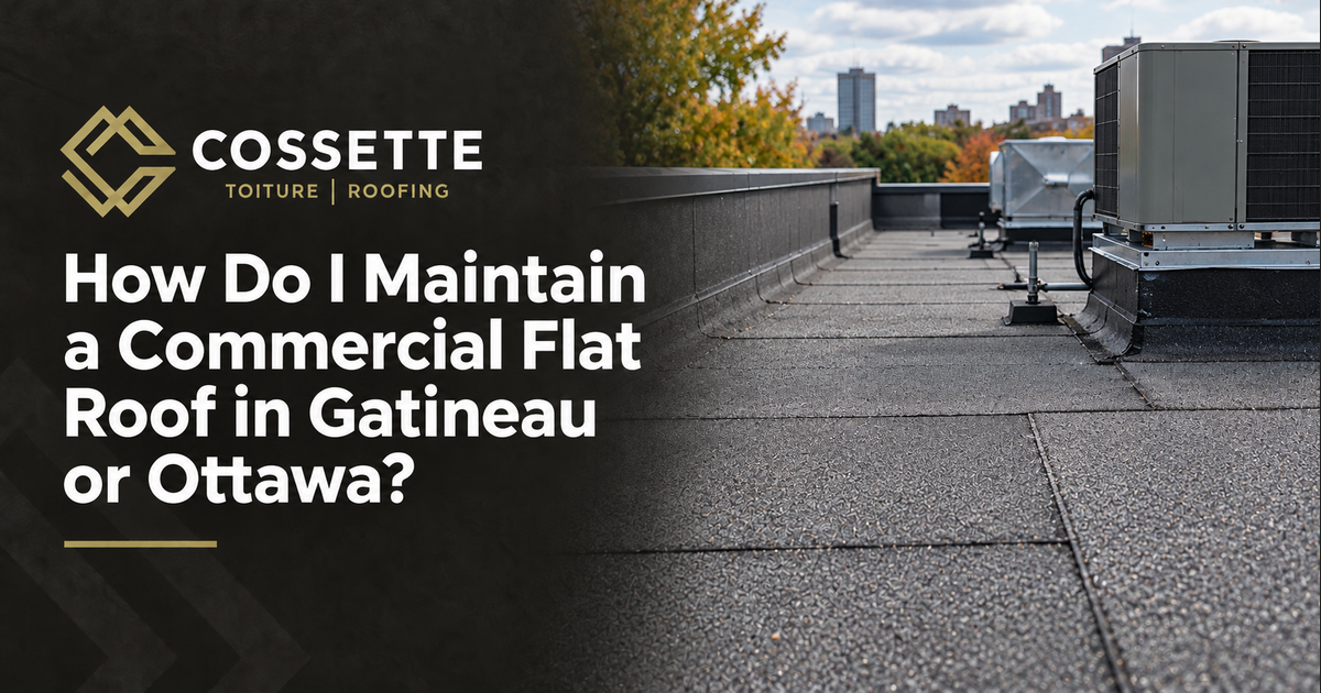 Cossette Roofing guide: How Do I Maintain a Commercial Flat Roof in Gatineau or Ottawa?