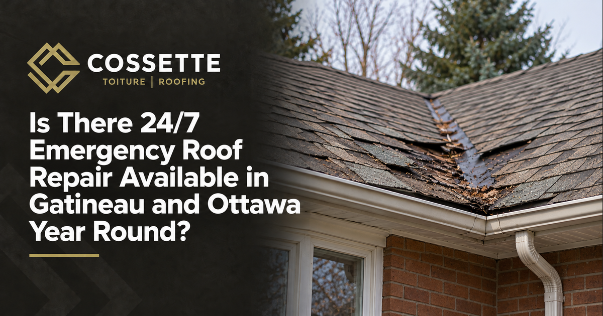 Cossette Roofing guide: Is There 24/7 Emergency Roof Repair Available in Gatineau and Ottawa Year Round?