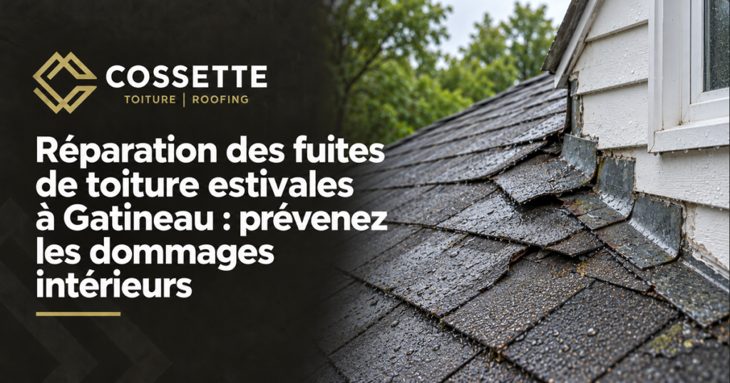 Guide de Toitures Cossette : Réparation des fuites de toiture estivales à Gatineau : prévenez les dommages intérieurs