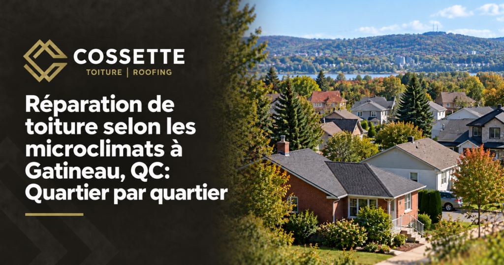 Guide de Toitures Cossette : Réparation de toiture selon les microclimats à Gatineau, QC: Quartier par quartier