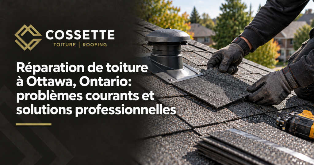Guide de Toitures Cossette : Réparation de toiture à Ottawa, Ontario: problèmes courants et solutions professionnelles